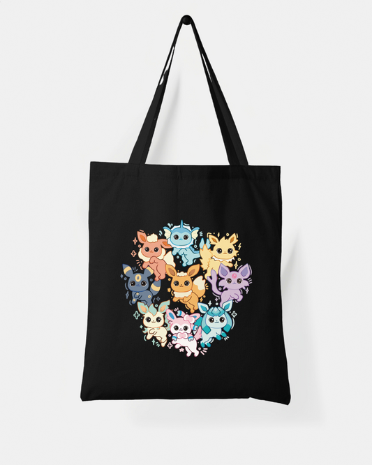 Eeveelution Montage Black • [TOTE BAG]