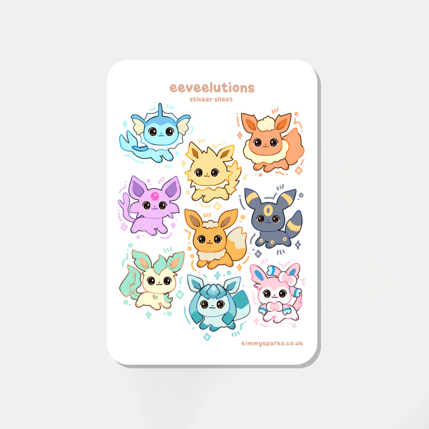 Eeveelutions Sticker Sheet