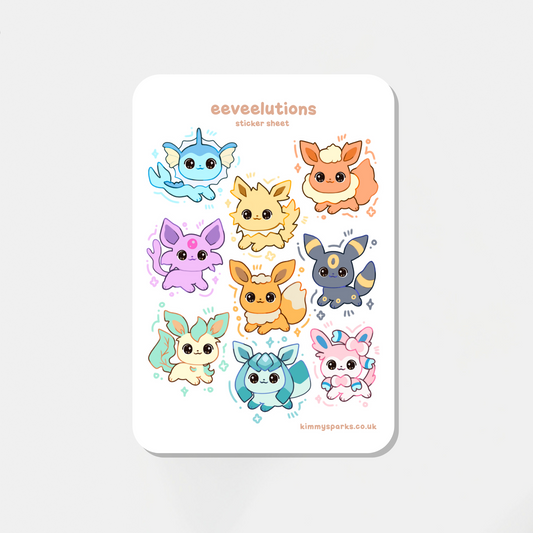 Eeveelutions Sticker Sheet